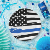 警察パーティー法執行細いブルーライン国旗 ペーパープレート (パーティー)