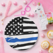 警察パーティー法執行細いブルーライン国旗 ペーパープレート (パーティー)