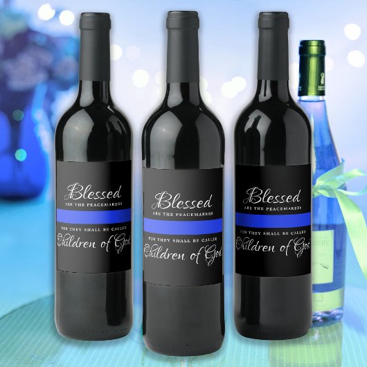 警察パーティー法執行細いブルーライン ワインラベル