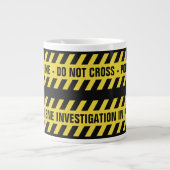 警察フェイク線のカスタム文字マグ ジャンボコーヒーマグカップ (正面)