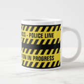 警察フェイク線のカスタム文字マグ ジャンボコーヒーマグカップ (右)