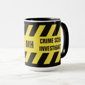 警察フェイク線のカスタム文字マグ マグカップ (正面右)