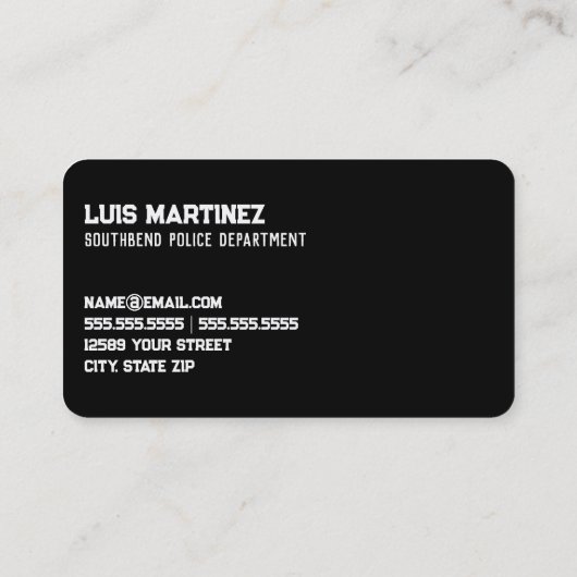 警察ブラック 名刺 (裏面)