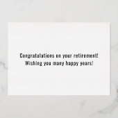 警察ブルーラインおめでとう退職カード 箔招待状 (裏面)