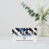 警察ブルーラインアメリカ国旗ありがとう 名刺 (スタンド正面)