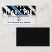 警察ブルーラインアメリカ国旗ありがとう 名刺 (正面/裏面)