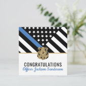 警察ブルーライン国旗の引退おめでとう カード (スタンド正面)