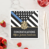 警察ブルーライン国旗の引退おめでとう スタンダードランチョンナプキン (インサイチュ)