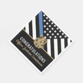 警察ブルーライン国旗の引退おめでとう スタンダードランチョンナプキン (角)