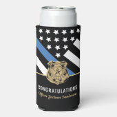 警察ブルーライン国旗の引退おめでとう スリム缶クーラー (Seltzer裏面)