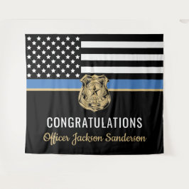 警察ブルーライン国旗の引退おめでとう タペストリー