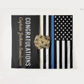 警察ブルーライン国旗の引退おめでとう タペストリー (正面(横))