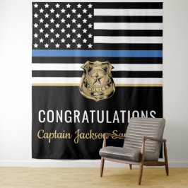 警察ブルーライン国旗の引退おめでとう タペストリー