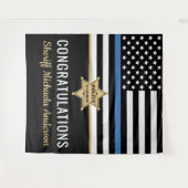 警察ブルーライン国旗の引退おめでとう タペストリー (正面(横))