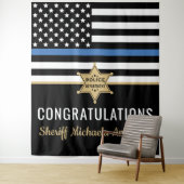 警察ブルーライン国旗の引退おめでとう タペストリー (インサイチュ)