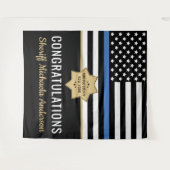 警察ブルーライン国旗の引退おめでとう タペストリー (正面(横))