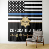 警察ブルーライン国旗の引退おめでとう タペストリー (インサイチュ)