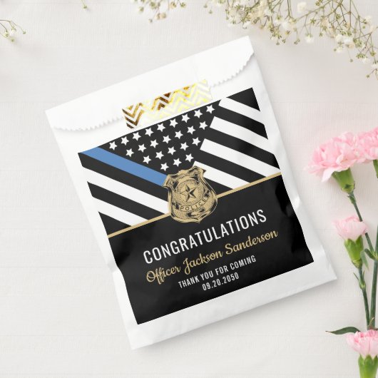 警察ブルーライン国旗の引退おめでとう フェイバーバッグ (封をした状態)