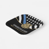 警察ブルーライン国旗の引退おめでとう ペーパープレート (傾斜あり)