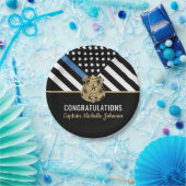 警察ブルーライン国旗の引退おめでとう ペーパープレート (パーティー)