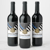 警察ブルーライン国旗の引退おめでとう ワインラベル (ボトル)