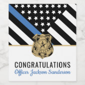 警察ブルーライン国旗の引退おめでとう ワインラベル (シングルラベル)