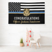 警察ブルーライン国旗の引退おめでとう 横断幕 (インサイチュ)