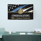 警察ブルーライン国旗の引退おめでとう 横断幕 (トレードショー)