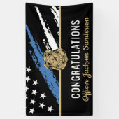 警察ブルーライン国旗の引退おめでとう 横断幕 (縦)