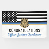 警察ブルーライン国旗の引退おめでとう 横断幕 (横)