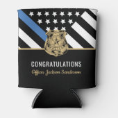 警察ブルーライン国旗の引退おめでとう 缶クーラー (正面)