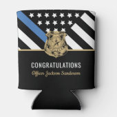 警察ブルーライン国旗の引退おめでとう 缶クーラー (裏面)