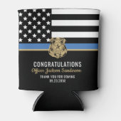 警察ブルーライン国旗の引退おめでとう 缶クーラー (正面)