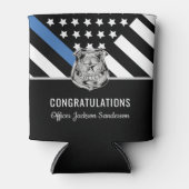 警察ブルーライン国旗の引退おめでとう 缶クーラー (正面)