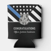 警察ブルーライン国旗の引退おめでとう 缶クーラー (裏面)