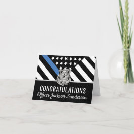 警察ブルーライン旗退職祝い カード