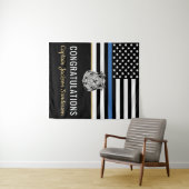 警察ブルーライン退職祝いパーティー タペストリー (インサイチュ(横))