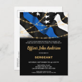 警察プロモーション法執行細いブルーライン インビテーションポストカード (正面/裏面)