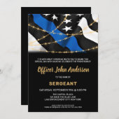 警察プロモーション法執行細いブルーライン 招待状 (正面/裏面)