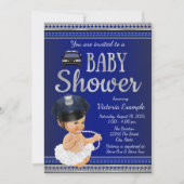 警察ベビーシャワー招待状女子警察 招待状 (正面)