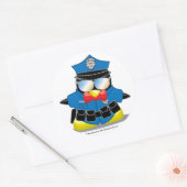 警察ペンギン ラウンドシール (封筒)
