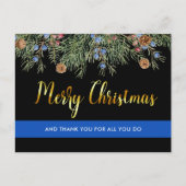 警察メリークリスマス法執行ありがとう ポストカード (正面)