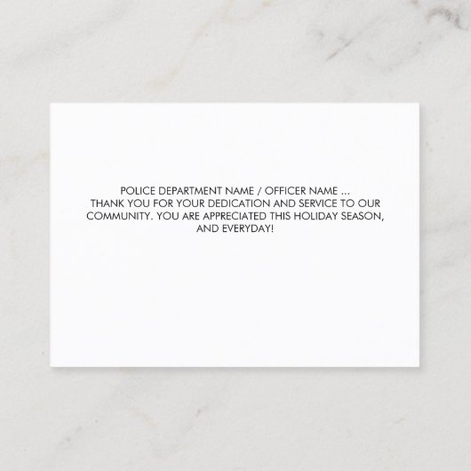 警察メリークリスマス法執行ありがとう 名刺 (裏面)