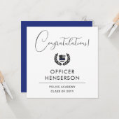 警察モダン学院卒業祝い カード (正面/裏面インサイチュ)