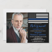 警察モダン退職のカスタム写真 招待状 (正面)