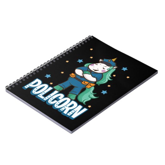 警察ユニコーン警察おもしろい馬好き ノートブック (左側)