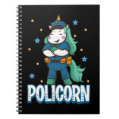 警察ユニコーン警察おもしろい馬好き ノートブック (正面)