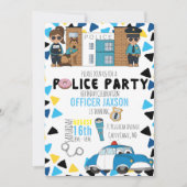 警察主題のパーティの招待状 招待状 (正面)
