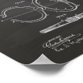 警察乳首1891特許アート – Chalkboard ポスター (角)