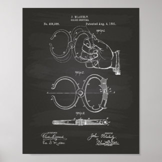 警察乳首1891特許アート – Chalkboard ポスター